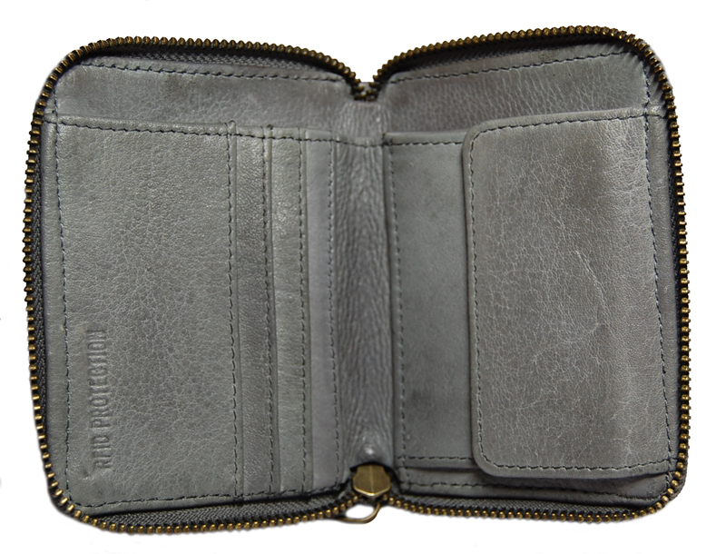 Bull & Hunt Zip Wallet midi steel