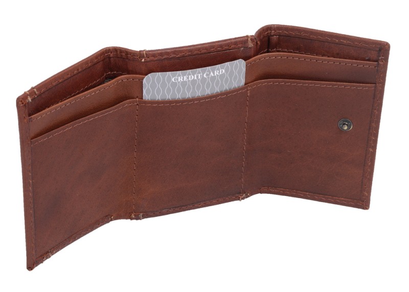 Minibörse AVANCO echt Leder braun